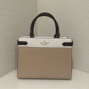 Kate Spade Staci Cameron Large Satchel Warm Beige Multi Color-block Crossbody